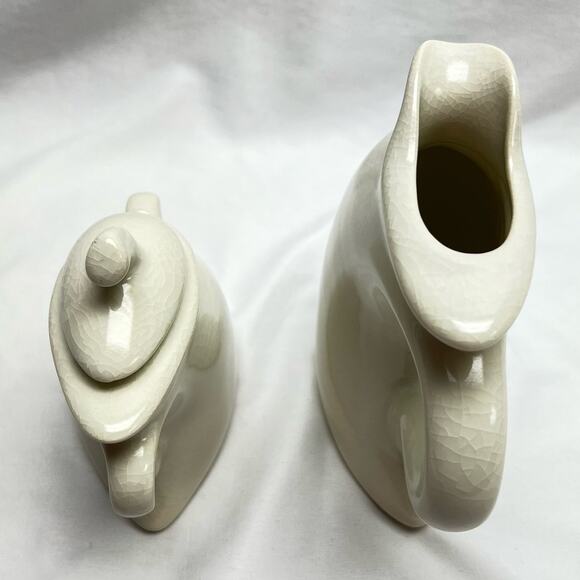 Michael Lambert Studio Dancing & Struttin Creamer & Sugar Set Signed Tan - Picture 6 of 15